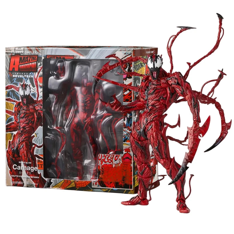 EZ AMAZING YAMAGUCHI Carnage Venom Spider Man Marvel legends Action Figure Joint Movable Change Face Statue Model kids for Toy Gift