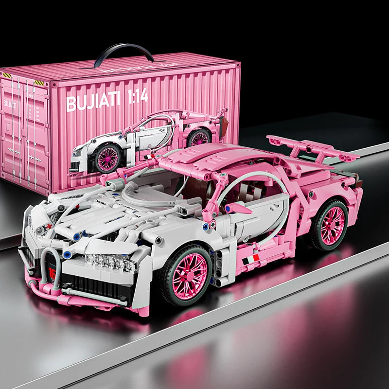 EZ ToylinX Technical Building Blocks Racing Sport Car Speed Vehicle Model City Mechanical Super Bricks Puzzle Toys Adult Gift