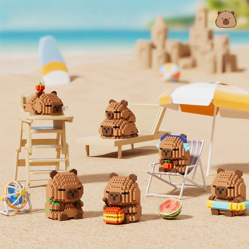 EZ Cute doll Kapi Capybara Bala creative building blocks Capybara ornaments children's educational toys