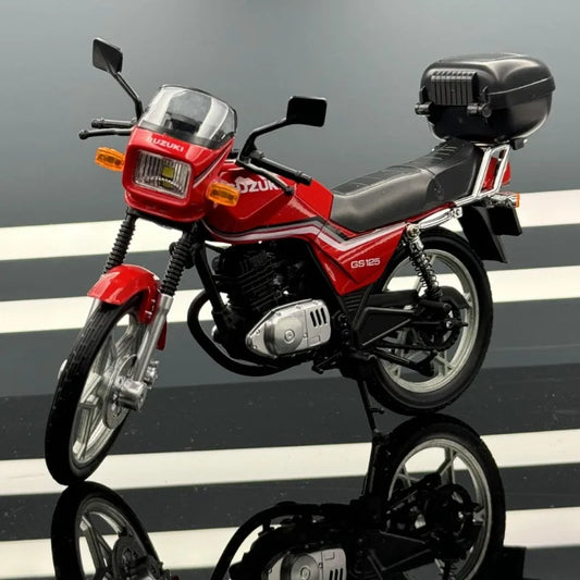 EZ Simulation 1:12 SUZUKI GS125 Vintage Motorcycle Model Diecast Toy Vehicle With Sound And Light  Hobby Collections Home Decor