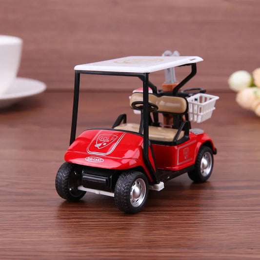 EZ 1/36 Golf Model Car Mini Pullback Action Golf Cart Model Kids Toy Easy Operation with Light Music Safe for Children Holiday Gift