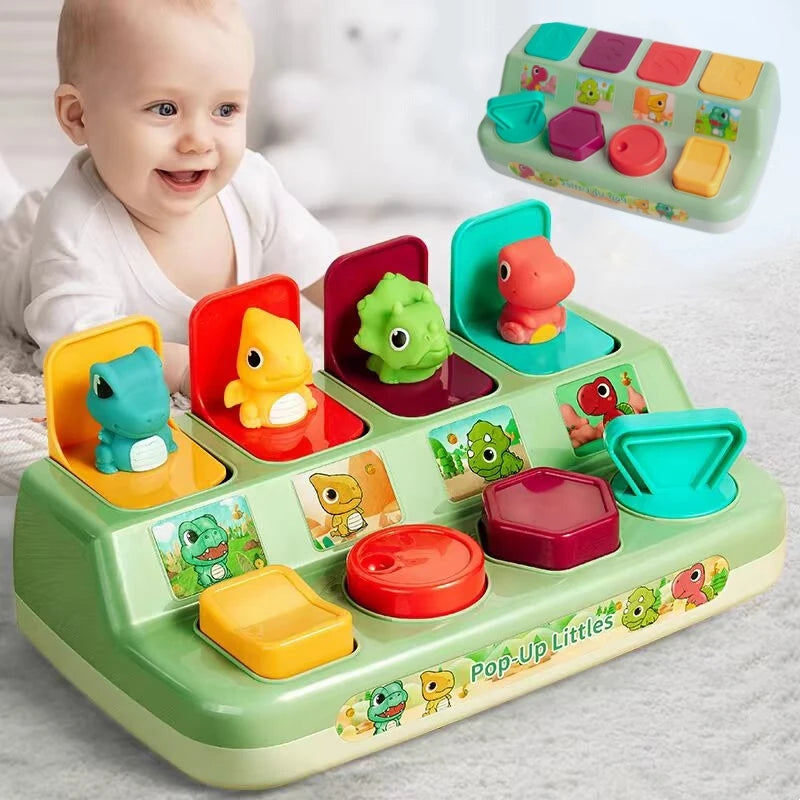 EZ Montessori Baby Pop Up Animals Toy Interactive Sensory Toys for Toddlers Developmental Educational Toy for Boys Girls 6-12 Month