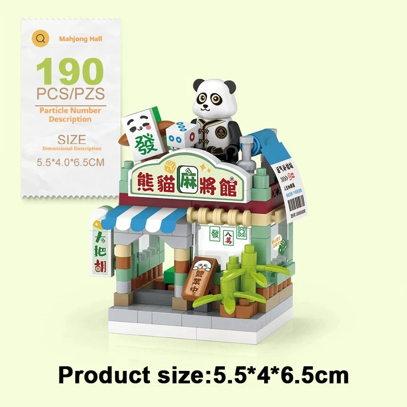 EZ Restaurant Dessert Coffee Pet Fruit Store Street View Food House Building Blocks Kit Girls Bricks Model Kids Toy Boy Child Gifts