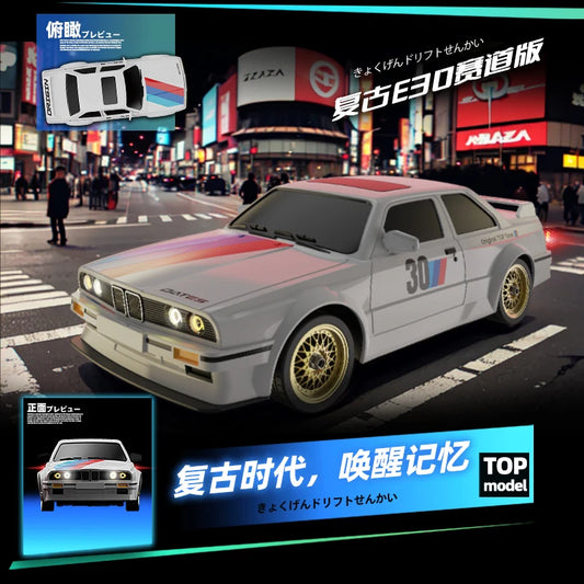 EZ 1/16 Proportion remote control car 4×4 2.4Ｇ high speed Drift Racing Lithium battery charging Retro BMW Light car model　