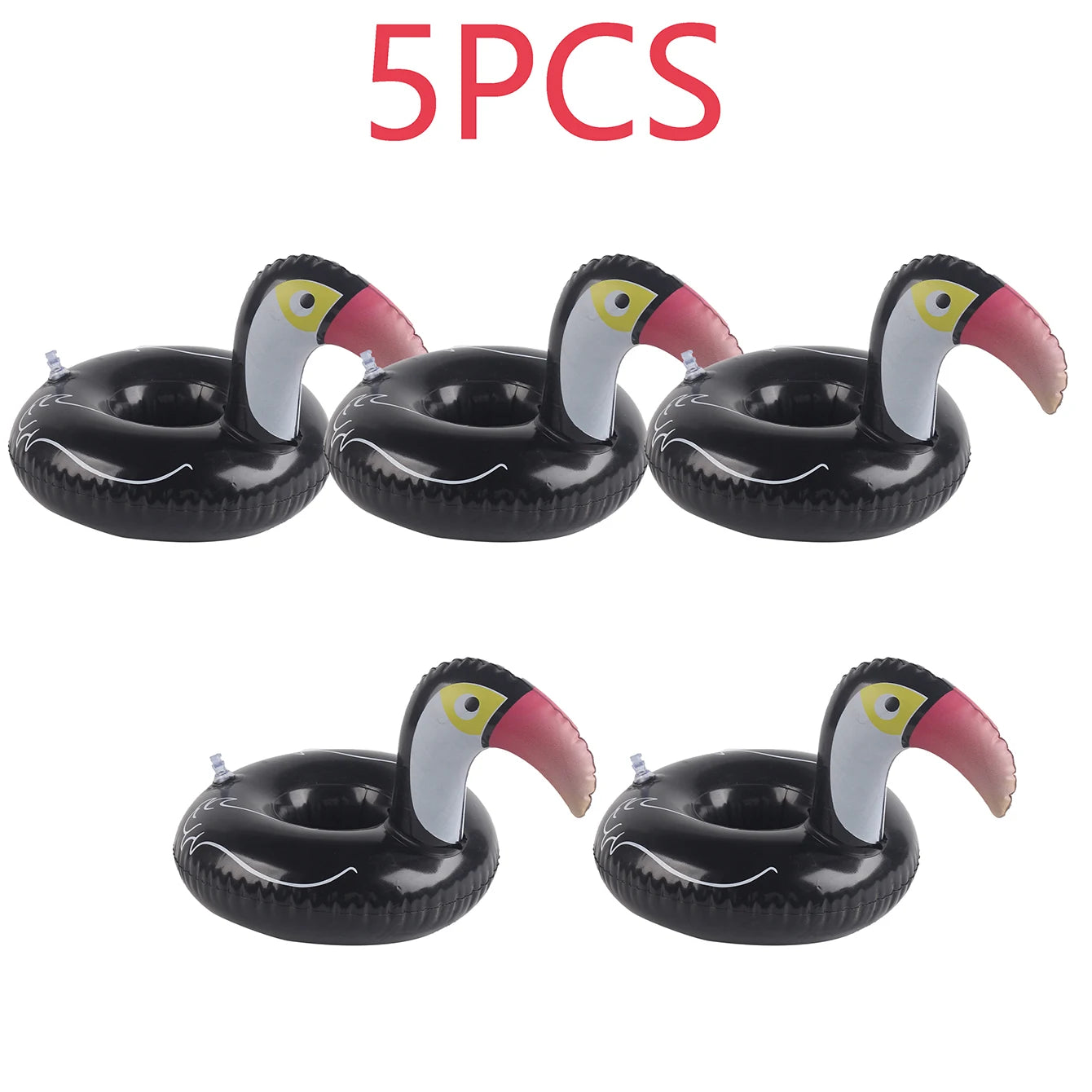 EZ 5/10PCS inflatable cup holder set tray, inflatable swimming pool drink holder floating coaster, summer swimming pool party.