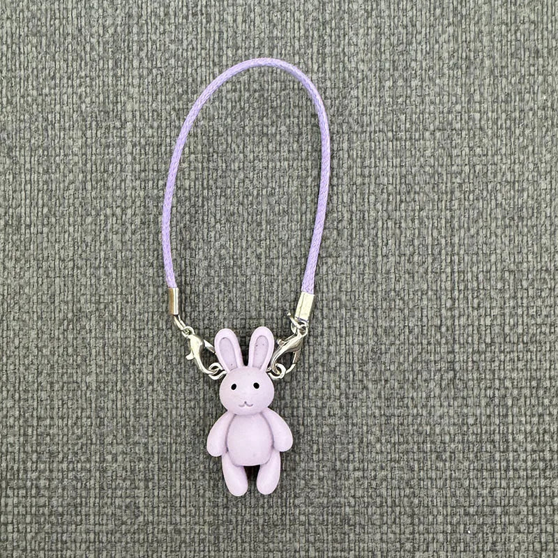 EZ For labubu Cute Cartoon Mini Bunny Pendant Dollhouse Accessories For Plush Doll Neck Decoration Kawaii Rabbit Model Charms Dress