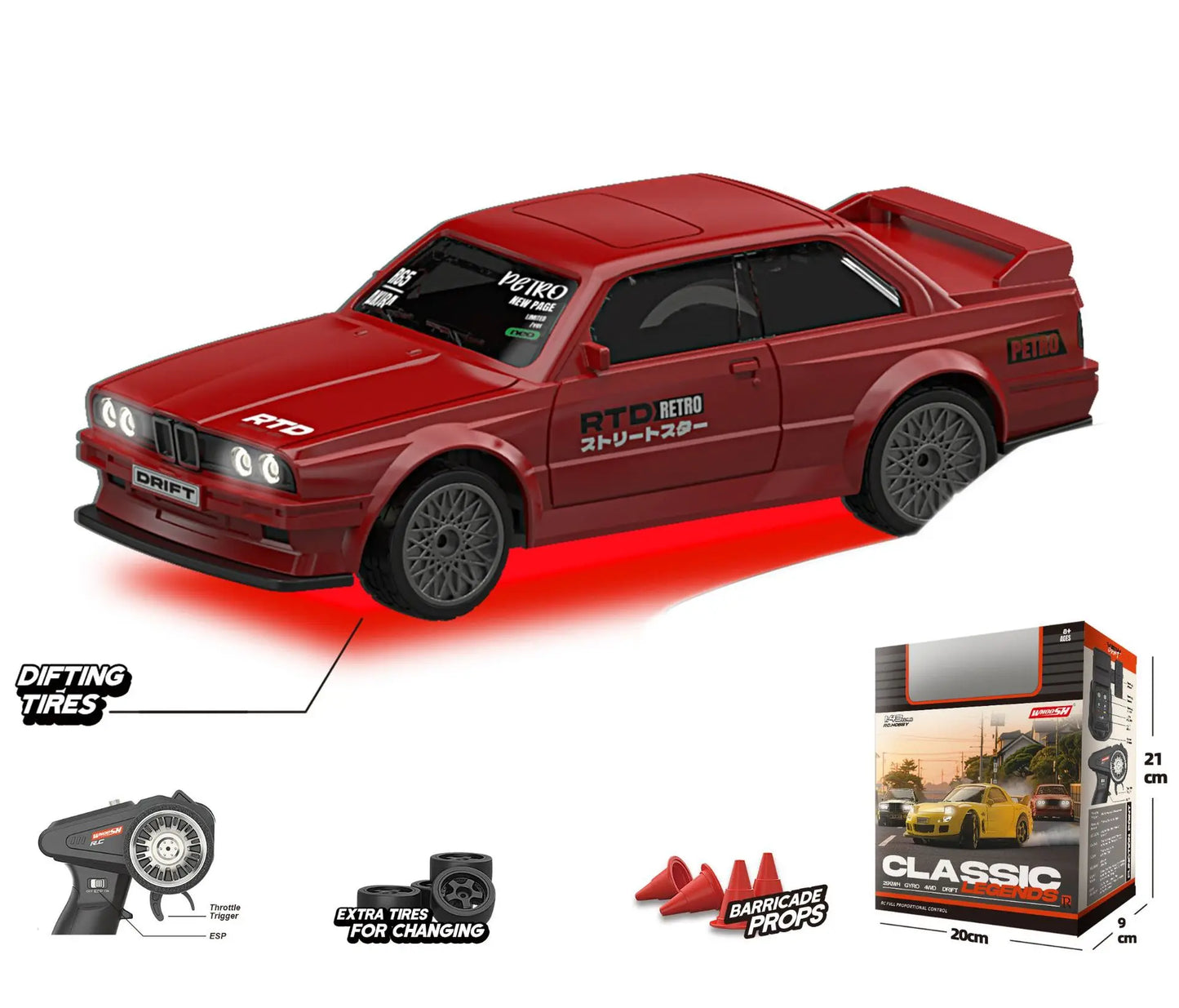 EZ Drift1/43 Mini Rc Car 2.4gq Fully Proportional 3-Speed Variable Speed Jdm Drift Remote Control Car Desktop Boychildren'Stoy Gift