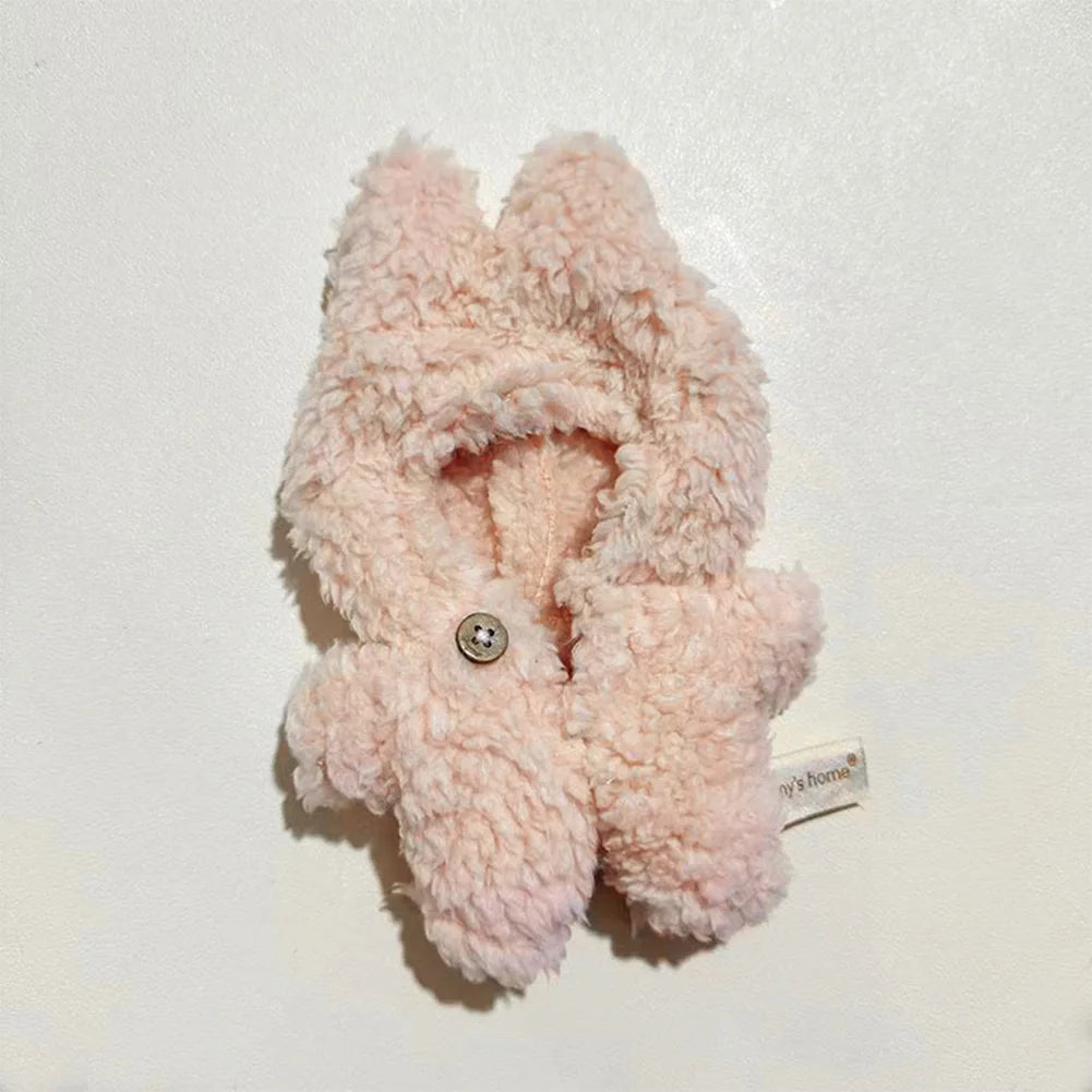 EZ 17cm Mini Plush Doll'S Clothes Outfit Accessories For Korea Kpop Exo Labubu Idol V1 V2 cartoon bear hat button bow Clothing Gift