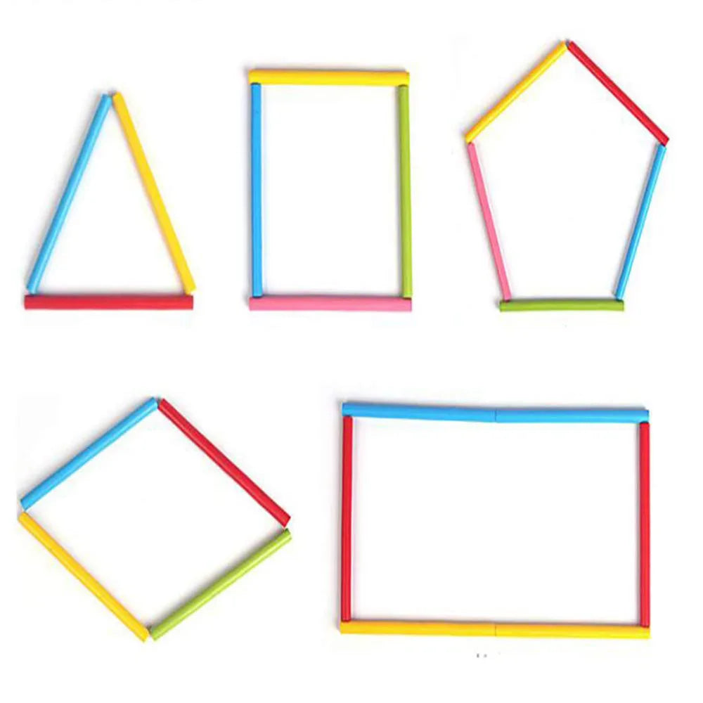 EZ 100pcs Colorful Bamboo Counting Sticks Mathematics Montessori Teaching Aids Counting Rod Kids Preschool Math Learning Toy Gift