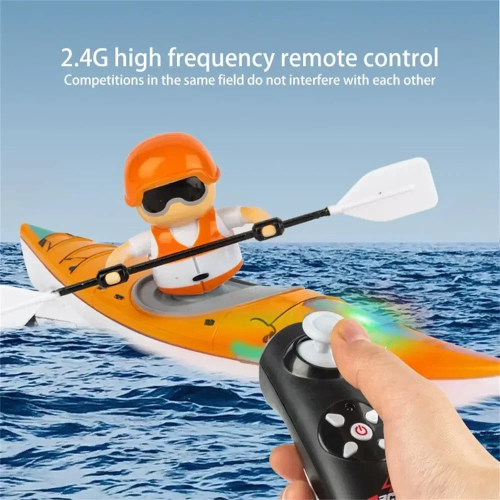 EZ HC-810 RC Boat RTR 2.4G 15km/h Brushed Motor Paddle Remote Control Rowing LED Lights 360 Driving Dual Modes Waterproof Ship