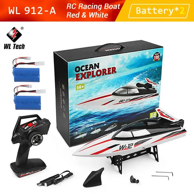 EZ WLtoys WL 912-A RC Racing Boat 35KM/H High Speed 2.4GHz Remote Control Toys Capsize Protection Speedboat BoatsToy Boys Kids Gift