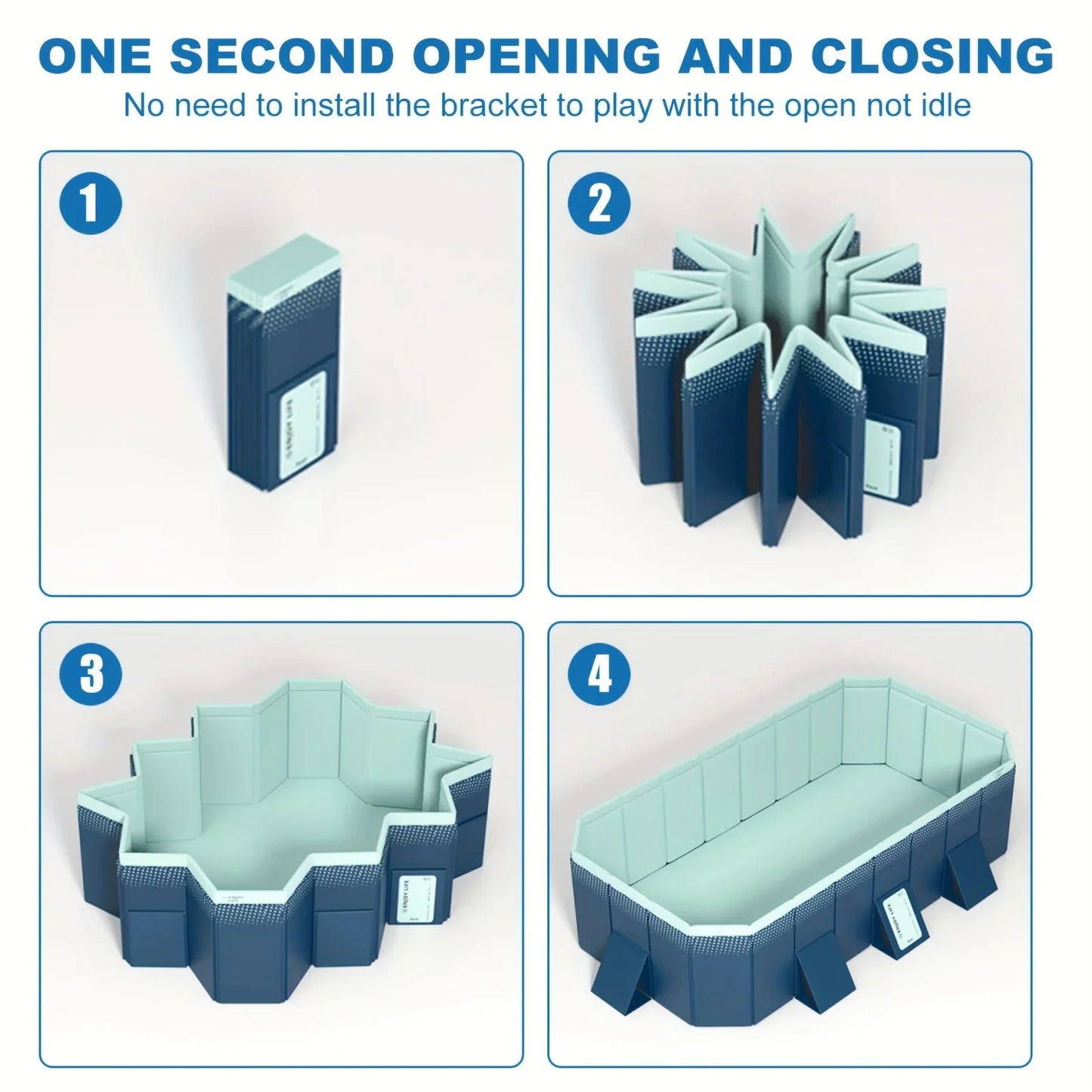 EZ Non-Inflatable Swimming Pool, Foldable Outdoor Large Swimming Pool, Family Pool,Summer Water Party for Outdoor, Garden, Backyard