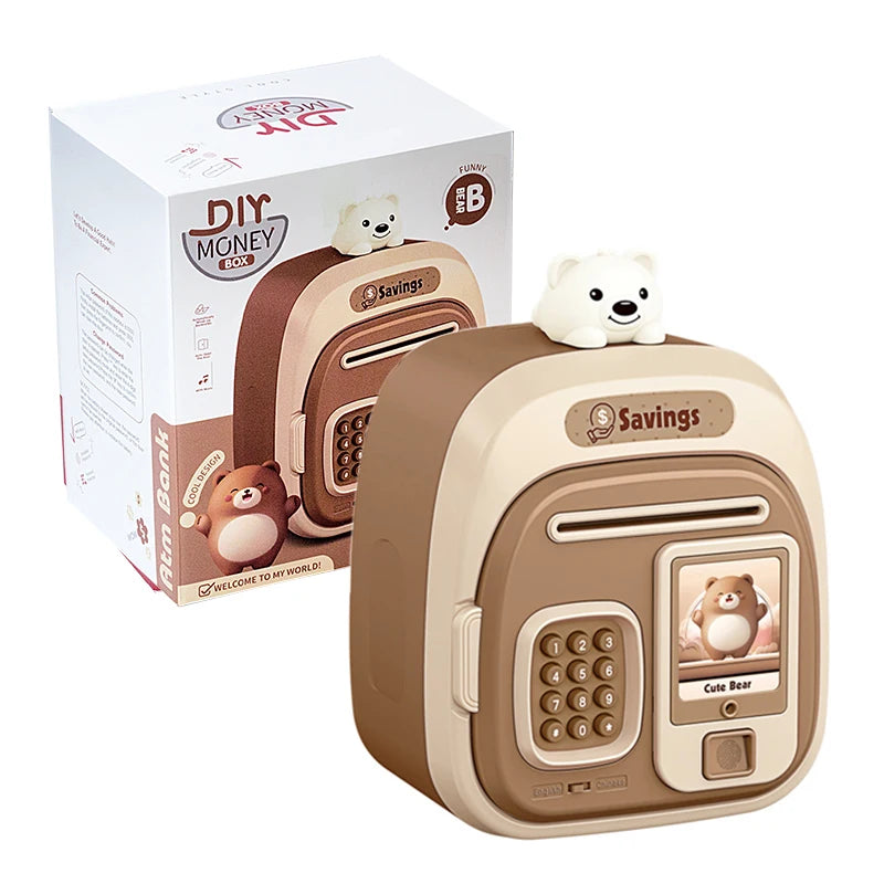 EZ Electronic Piggy Bank for Children Password Saving Box Safe Cash Money With Fingerprint Sound Bank Mini ATM Kids 3 Year Gifts