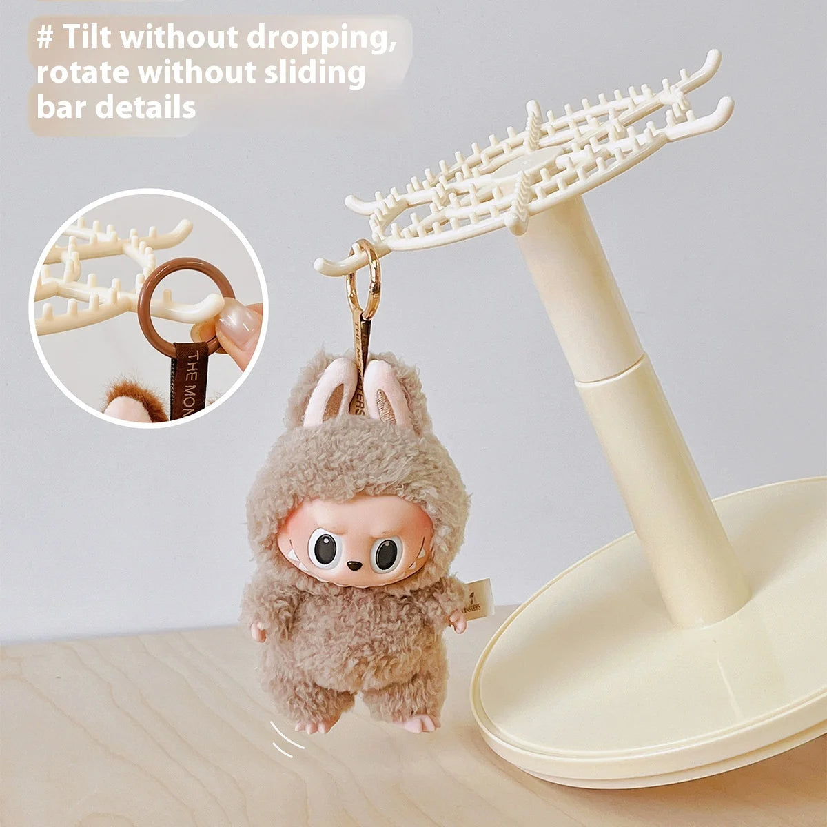 EZ Labubu Pendant Display Box Rotating Transparent Labubu Doll Handmade Blind Box Storage Display Stand Decorative Ornament Gifts