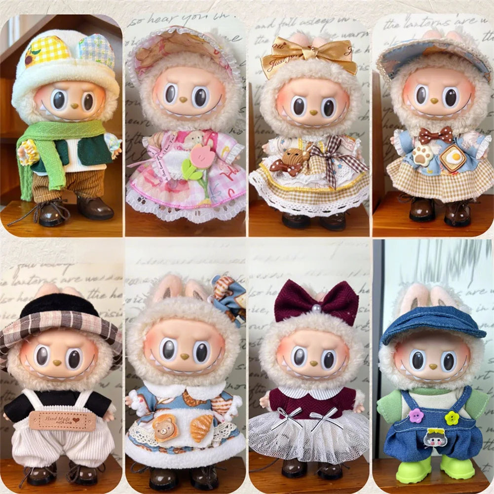 EZ For 17cm Labubu Set High-Quality Clothes Set Multiple Styles Doll Accessories Labubu Clothes