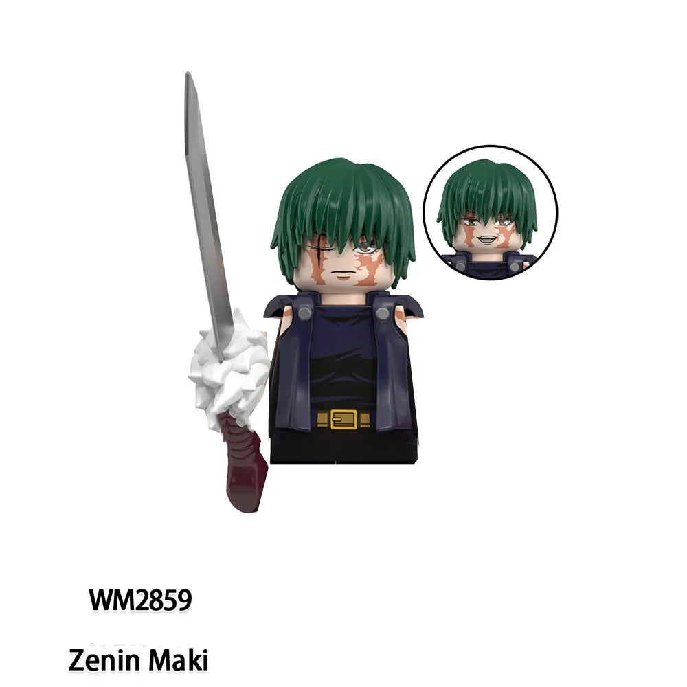 EZ Jujutsu Kaisen Anime Cartoon Gojo Satoru Itadori Yuj Fushiguro Megumi Okkostu Yuta Building Blocks Mini Action Figures Kids Toy