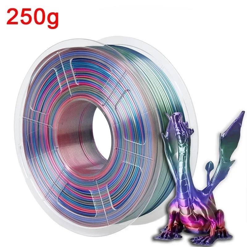 EZ 3D Printer Filament Rainbow Silk PLA 1.75mm Dual/Triple Gradient Extrudeuse Filament 3D Printing Material 250/200g