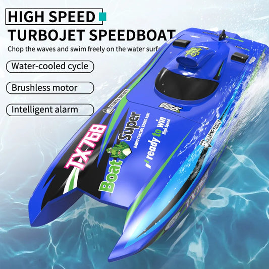 EZ TX768 RC Boat 2.4G Brushless High Speed Remote Control Ship 30km/h Professional Speedboat Watercraft Toys for Children Boys Gift