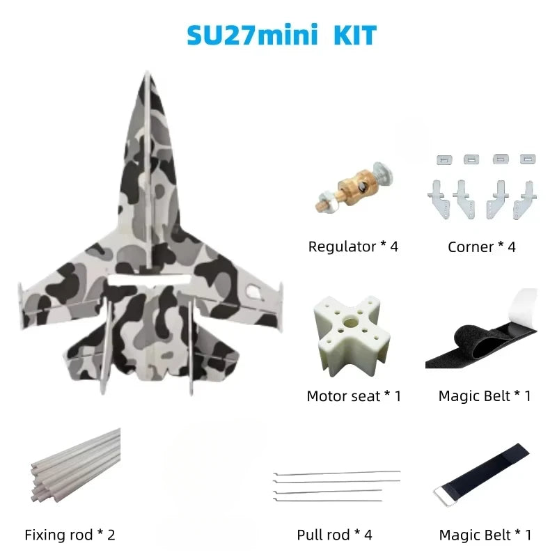 EZ Su27mini Rc Beginner Training Plane 56cm Small Model Airplane KIT Remote Control Fixed Wing Crash Resistant Magic Board Glider