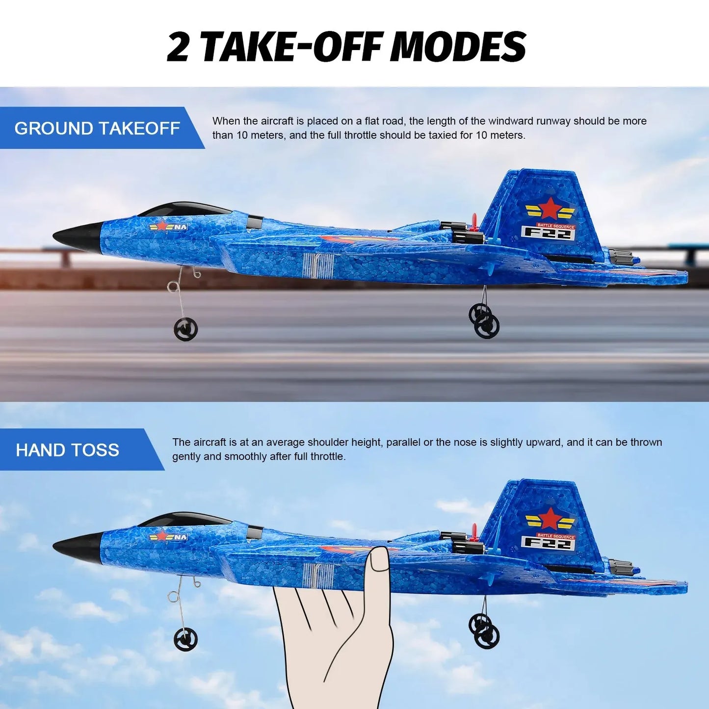 EZ F22 Raptor RC Plane 2.4G 2CH Remote Control Flying Glider With LED Lights EPP Foam Airplane Toys For Children Gifts