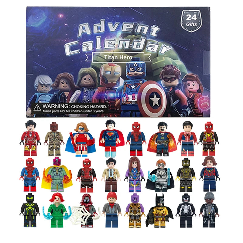 EZ Disney Marvel Advent Calendar Box Figure Anime Action Figure Model Building Blocks Christmas Advent Calendar Countdown Kids Toys