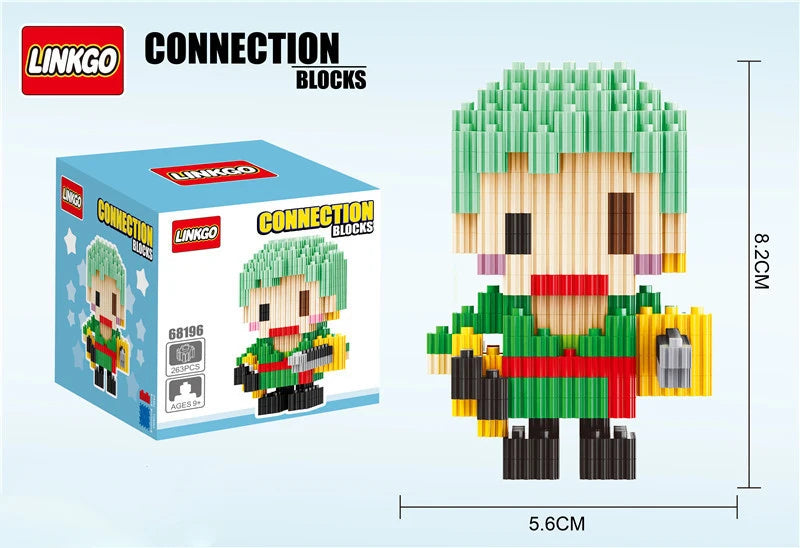 EZ One Piece Connection Building Blocks Luffy Chopper Nami Sanji Zoro Usopp Ace Franky Brook Robi Diamond Brick Figure Toy For Kids