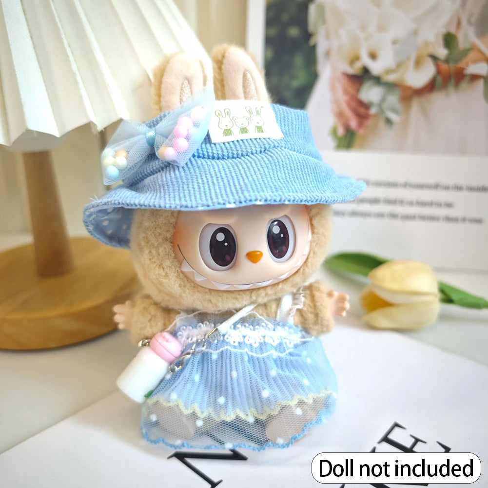 EZ For 17cm Labubu V2 V1 Purple Dress Doll Clothes Outfit Accessories Idol Doll Clothing for Kid Gift Labubu Ropa