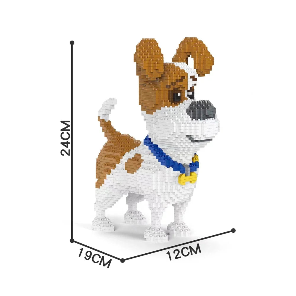 EZ Knew Built Four styles of expressive micro particle mini cat building blocks, orange and cow models, favored by pet enthusiasts