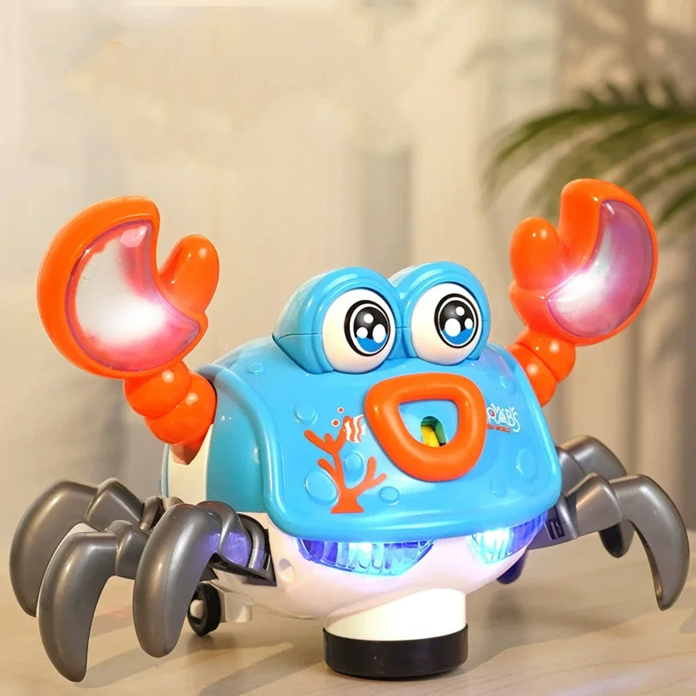 EZ NEW Crawling Crab Toy with Light and Music Auto Obstacle Avoidance Electronic Pet Interactive Toy For Baby Walking Crab Gifts