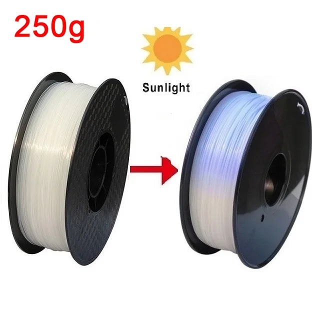EZ UV Sunlight Color Change Filament PLA 1.75mm 3D Printer PLA Filament 250g 1kg Plastic Material PLA UV Reaction Blue Purple Pink