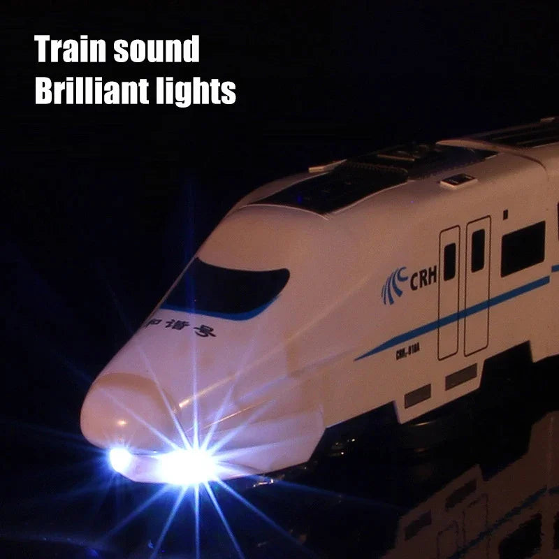 EZ Kids Simulation High-speed Railway Train Toys Electric Sound Light Train Model Car Puzzle Toys for Boys Girls Birthday Xmas Gift