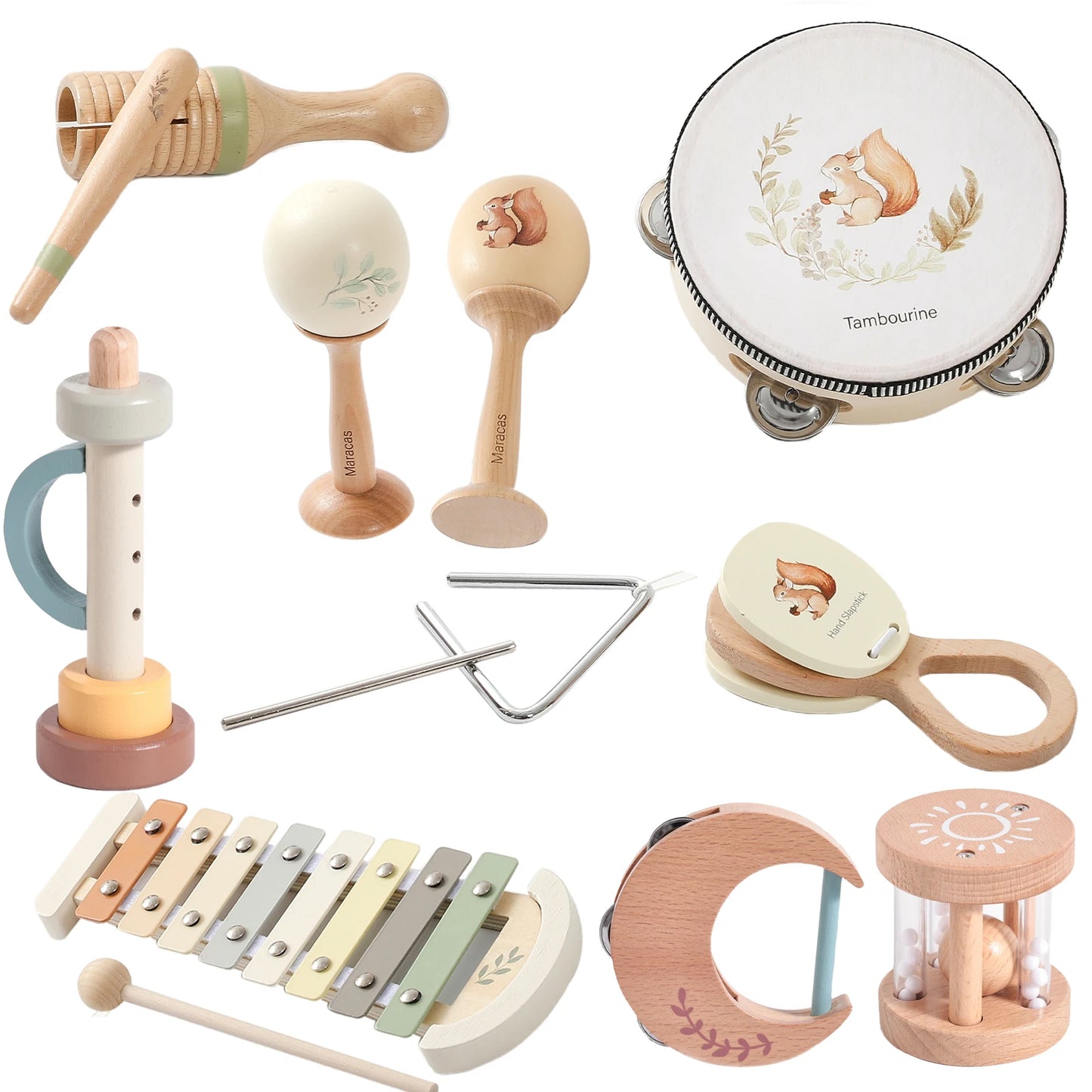 EZ Musical Instruments Montessori Music Baby 0 12 Months Toys Drum Xylophone Kids Early Educational Wooden Instruments Baby Toys