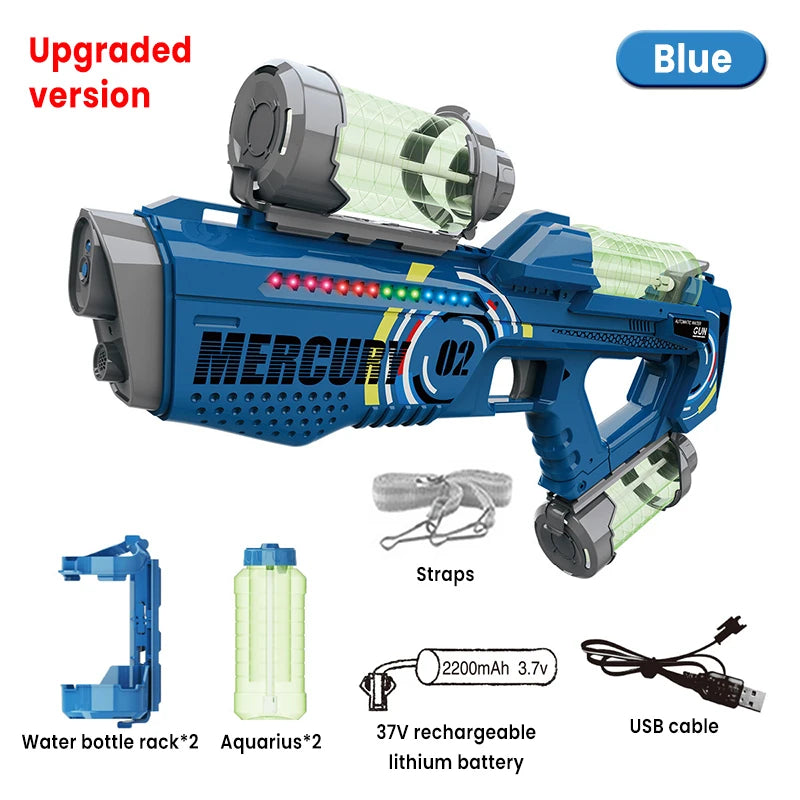EZ 2025 Summer Electric Water Gun Children Toy Fully Automatic Continuous Shooting Water Gun with Sound Effects Luminous Efficacy