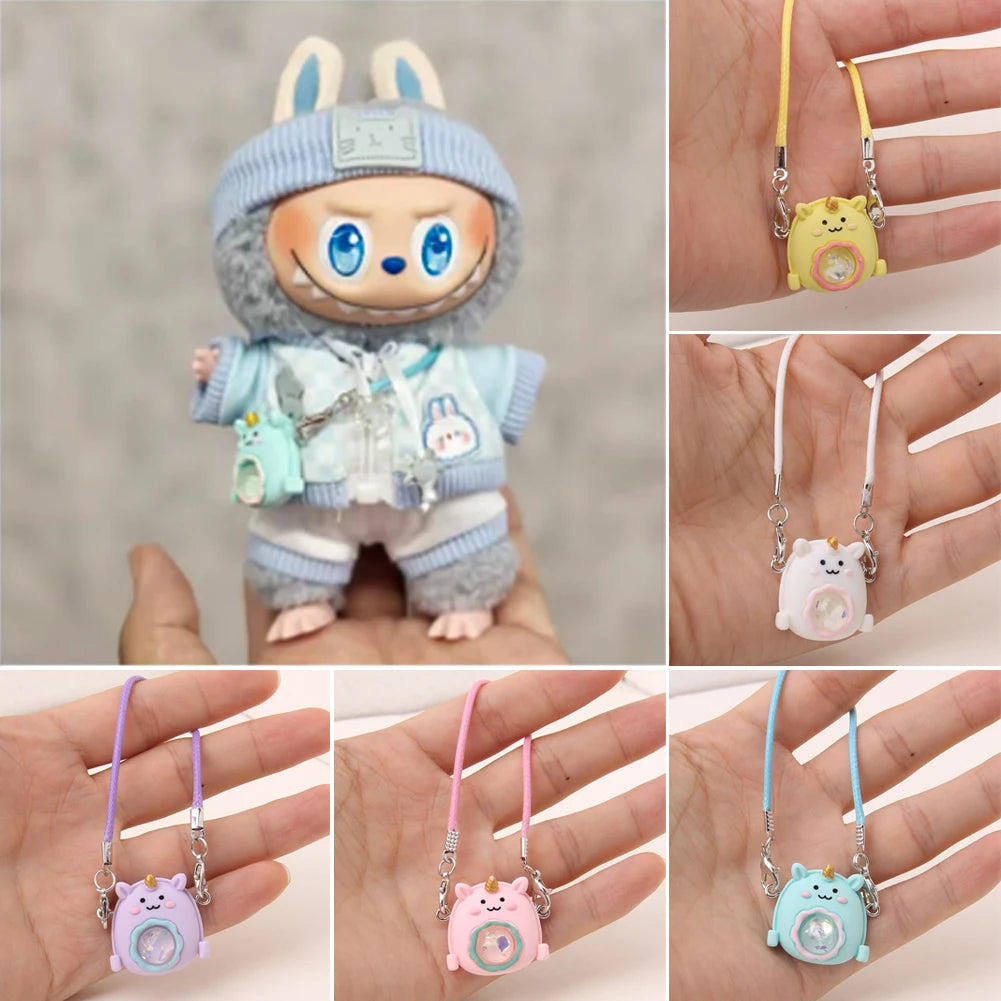 EZ For 17cm Labubu Dolls Accessories DIY Doll Toys Unicorn Pendant  DIY Cartoon Dress Up Labubu Outfit