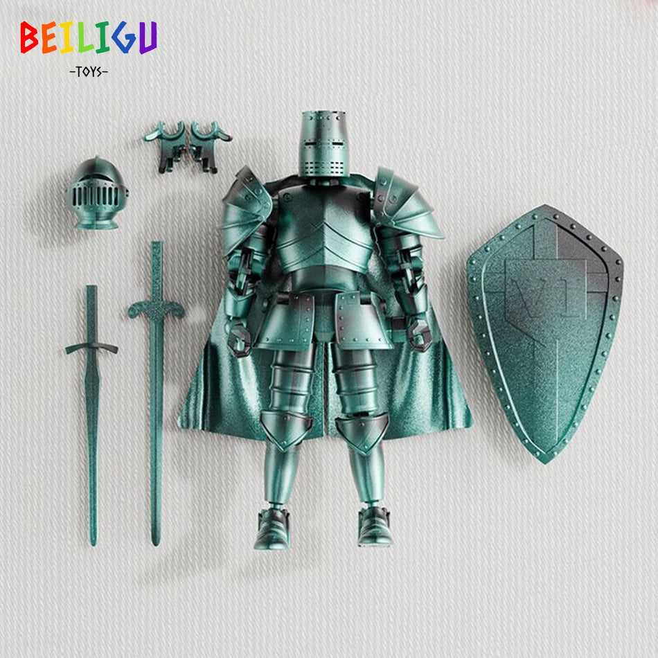 EZ Medieval Knight Multi-Joint Movable DIY Action Figures Weapon Warrior Robot Sword Shield Assembly Toy Children's Holiday Gift