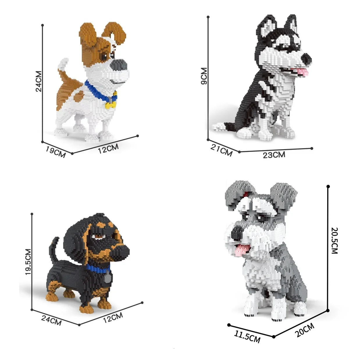 EZ Knew Built Four styles of expressive micro particle mini cat building blocks, orange and cow models, favored by pet enthusiasts