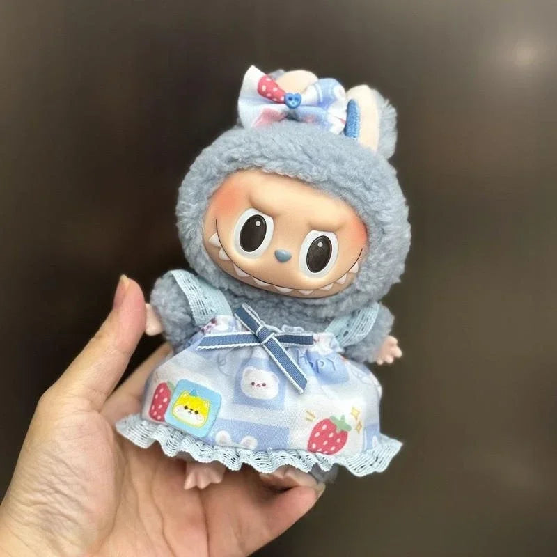 EZ Mini Plush Doll'S Clothes Outfit Accessories For Korea Kpop Exo 15-17cm Labubu Idol Overalls set Clothing Gift