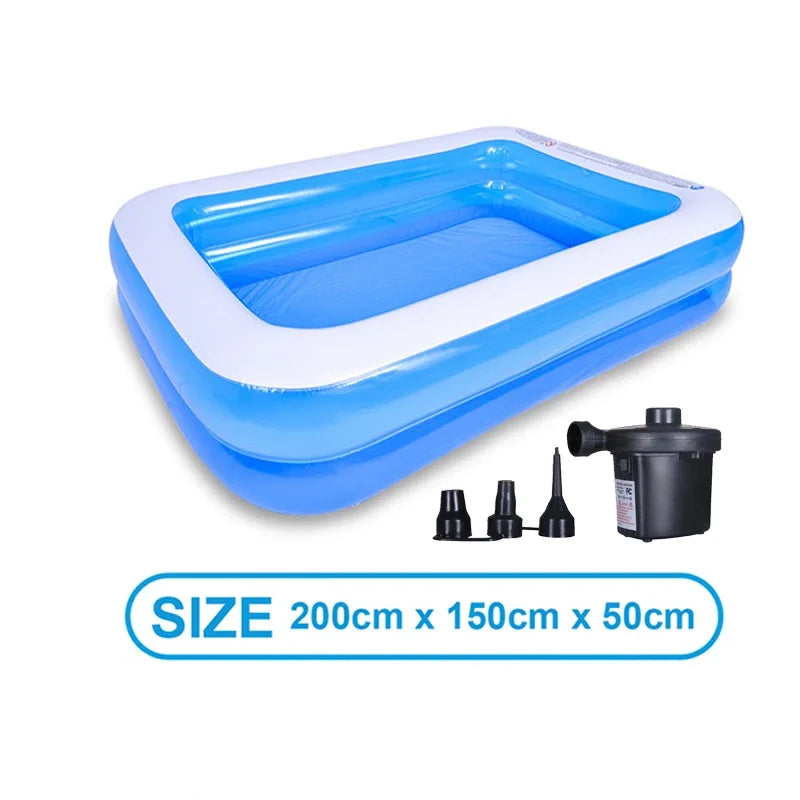 EZ 2m/2.6m Large Inflatable Swimming Pool Adults Kids Pools Bathing Tub Outdoor Indoor Bathtub Water Pool Family Party Toys