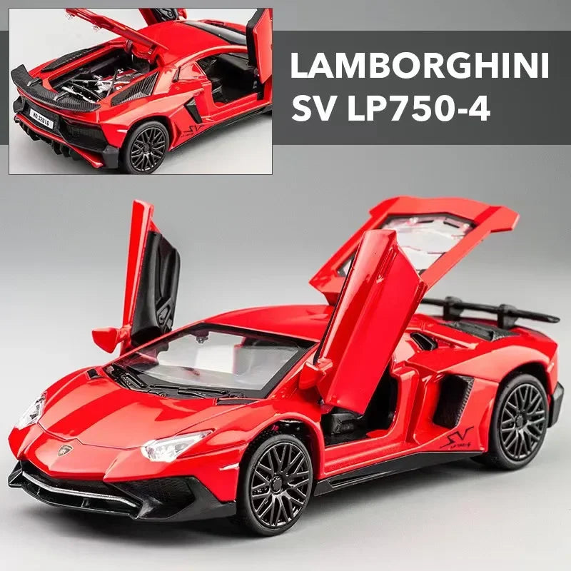 EZ 1:32 Lamborghinis SV LP750-4 Alloy Sports Car Model Diecast & Toy Metal Vehicle Simulation Car Model Collection Children's Gifts
