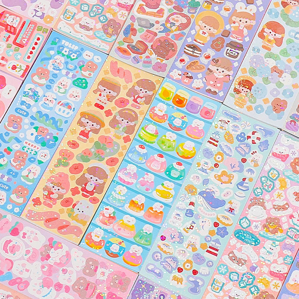 EZ Kawaii Stickers for Kids Cute Stationary Aesthetic Diary Decoration Art Supplies Stickers for Scrapbooking Lot Korean Paper Desk