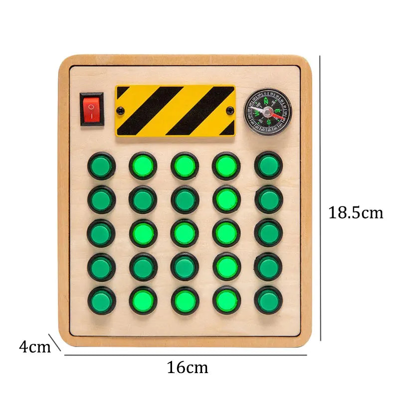 EZ Montessori Busy Board Sensory Toys Wooden With LED Light Switch Control Board Travel Activities Children Games For 2-4 Years Old