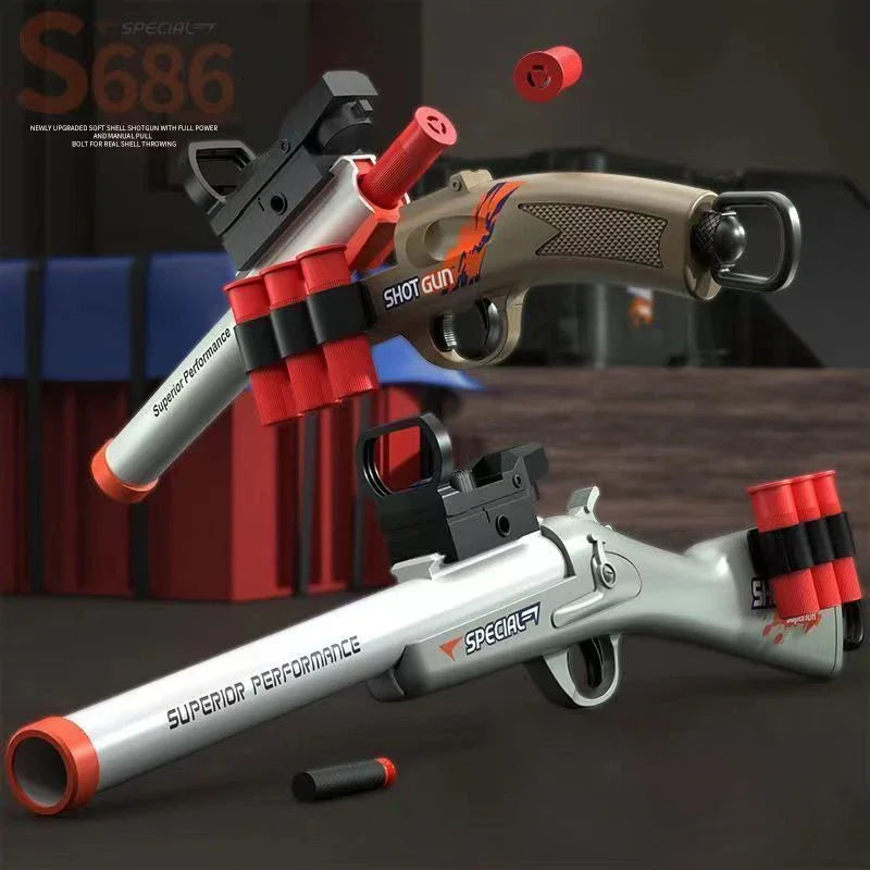 EZ S686 Throwing Shell Toy Gun Soft Bullet Airsoft Launcher Outdoor Sports CS Game Pistola Shooter Fun Toy for Boys Gift
