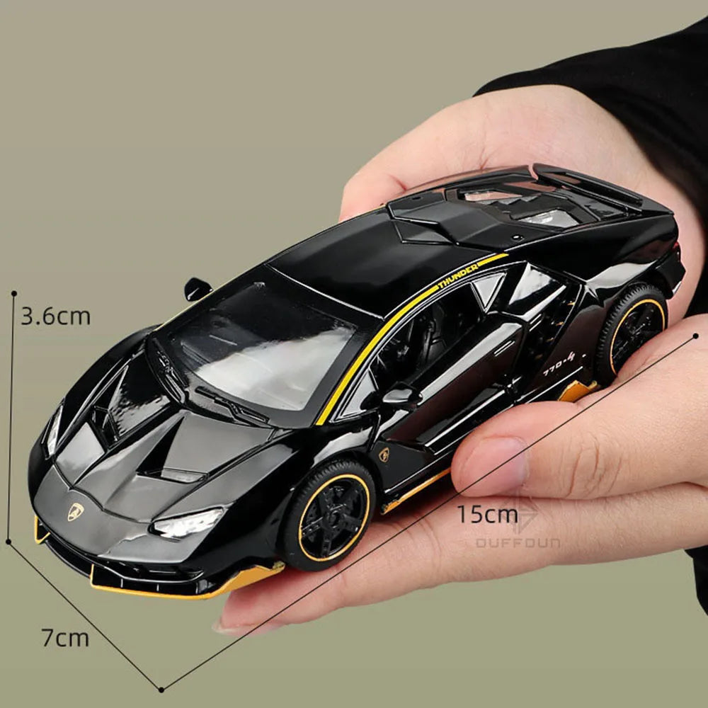 EZ 1/32 Cars Toys Auto To Scale Lambor LP770 Diecast Model Cars Alloy Autos Toys Gift for Boys Pull Back Light Music Kids Car