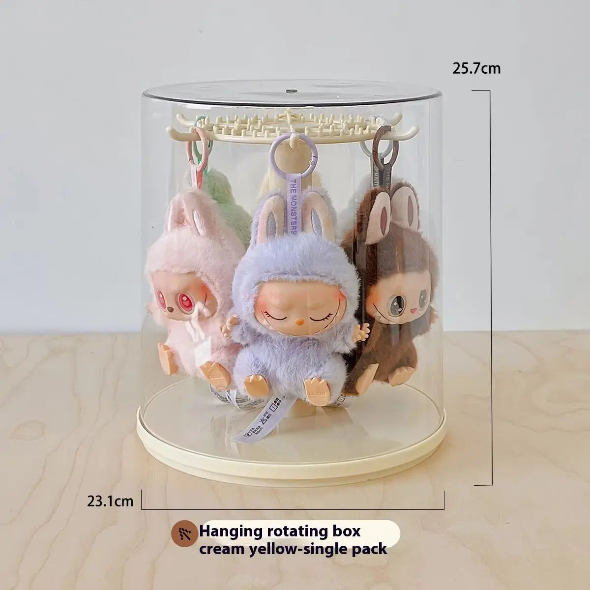 EZ Labubu Pendant Display Box Rotating Transparent Labubu Doll Handmade Blind Box Storage Display Stand Decorative Ornament Gifts