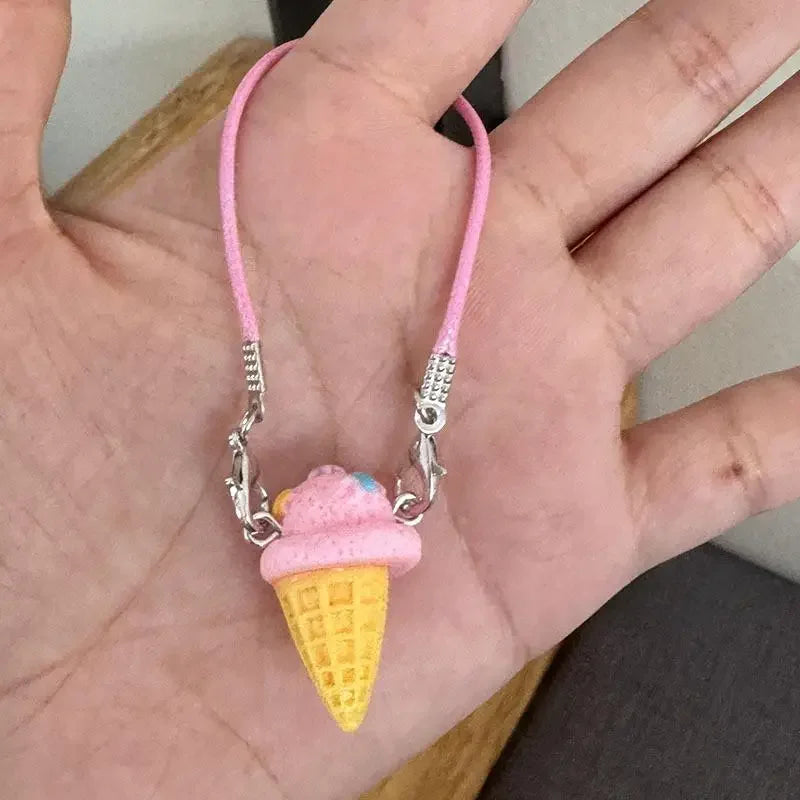 EZ For 17cm 3.0 labubu v1/v2/v3 Mini Ice Cream Bag  Bear Rose Accessories Doll House Accessories Bag Hanging（No dolls）