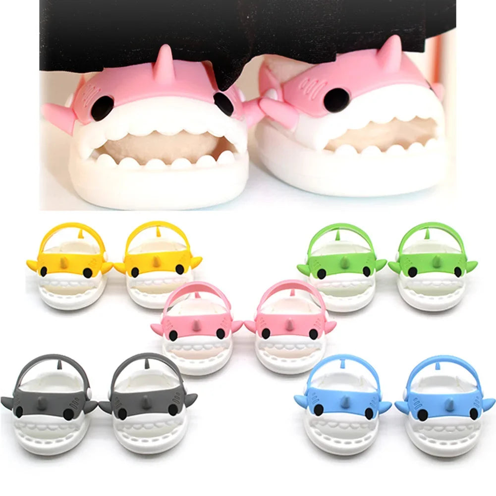EZ Cartoon Rubber Slippers for Mini Labubu 17cm Vinyl Dolls Macaron Style